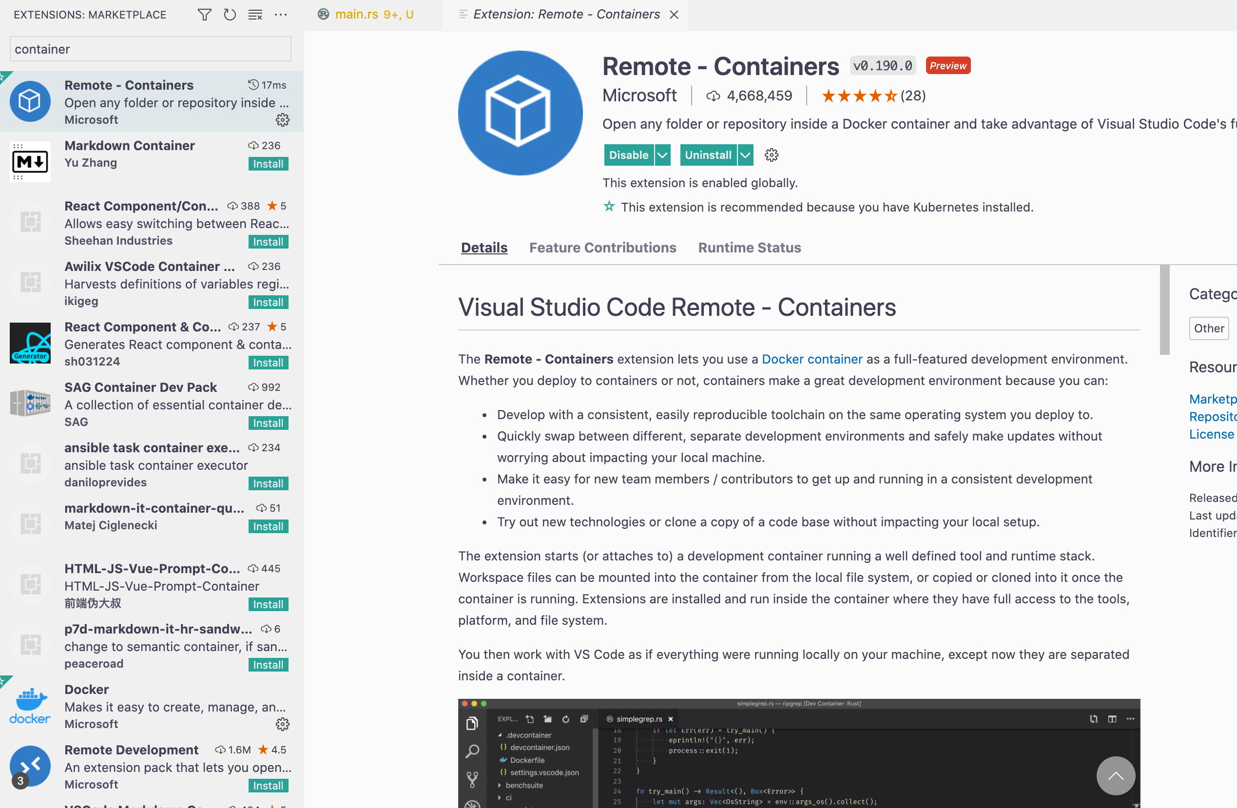 Install Remote - Containers in VSCode